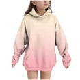 thumbnail image 1 of Thetops Big Girls Ombre Hoodie - Stretchy, Durable with Kangaroo Pocket, Machine Washable - Pink, 13T, 1 of 9