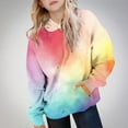 thumbnail image 1 of Thetops Big Girls Tie-Dye Hoodie - Red, 11T, 100% Polyester, Machine Washable, Casual Trendy Wear, 1 of 6
