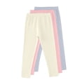 thumbnail image 1 of Thetops Gray 3-Pack Little Girls' Leggings - 100% Cotton, 5-6T, Wide Elastic Waist, Soft Breathable for School/Park/Everyday Wear, 1 of 2