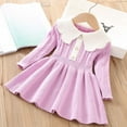 thumbnail image 1 of Thetops Juniors 1 Year Pink Acrylic Knit Dress - Scalloped Collar, Cable Knit, Warm Fall Winter Princess Style, 1 of 3