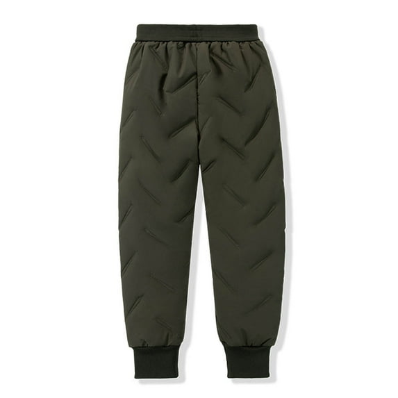 Thetops Tod-dler Army Green Cotton Warm Pants - Quilted, Elastic Waist, Cuffed Ankles, Relaxed Fit for Cold Weather (4-5T) | Walmart Kids Winter Casual Pants