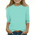 thumbnail image 1 of Thetops Toddler 4-5T Mint Green Long Sleeve Tee - 95% Polyester 5% Spandex, Comfortable Durable Crew Neck Shirt for Kids' Daily & School Wear, 1 of 5