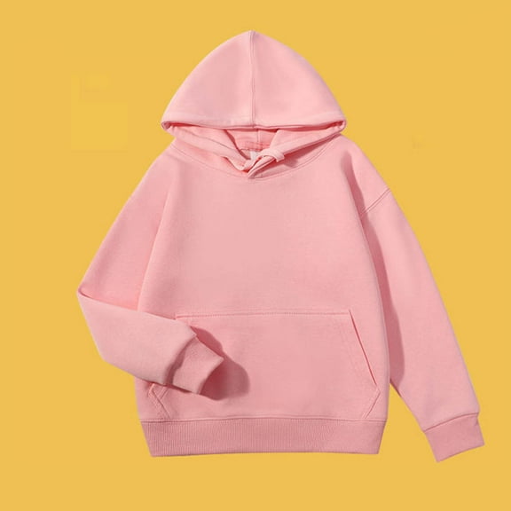 Thetops Toddler Hoodie 100% Cotton Soft Breathable, Hooded with Kangaroo Pocket, 2-3T Pink, Durable Machine Washable for Everyday Wear