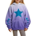 thumbnail image 1 of Thetops Toddler Hoodie 3-4T, Purple Gradient with Star Print, Stretchy Durable Soft for Everyday Wear, Kids Casual Hooded Sweatshirt, 1 of 7
