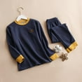 thumbnail image 1 of Thetops Toddler Kids Cotton Thermal Underwear Set - 3T Navy, 2-Piece Breathable Skin-Friendly for Fall Winter, 1 of 4