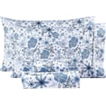 thumbnail image 1 of Viviland Queen Size Sheets Set - 4 Piece Soft Breathable Microfiber Bed Sheet Set - Blue & White Flower Pattern Sheet Set Queen - Deep Pocket Non-Slip Floral Fitted Sheet Included for All Season, 1 of 8
