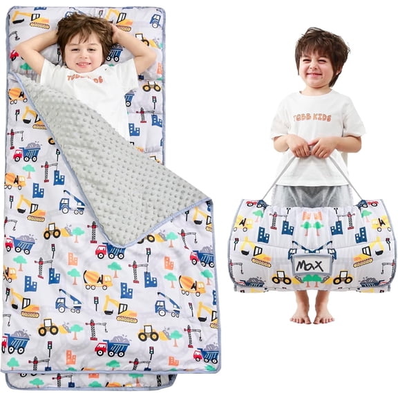 Viviland Toddler Nap Mat with Pillow and Blanket, Extra Large Rolled Napping Mats,Slumber Bags for Boys Girls,Kids Sleeping Bag for Daycare, Preschool Travel Camping