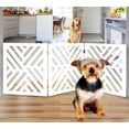 thumbnail image 1 of Thewishgifts Small Expandable Wooden Dog Gate, Expands to 60.0", 1 of 2
