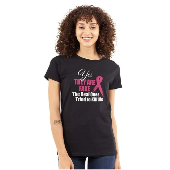 They Are Fake Real Ones Tried Kill Me Womens Slim Fit Graphic Tee Brisco Brands S