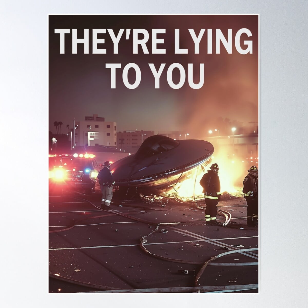They Are Lying To You Real Ufo Crash Photography Poster Wall Art