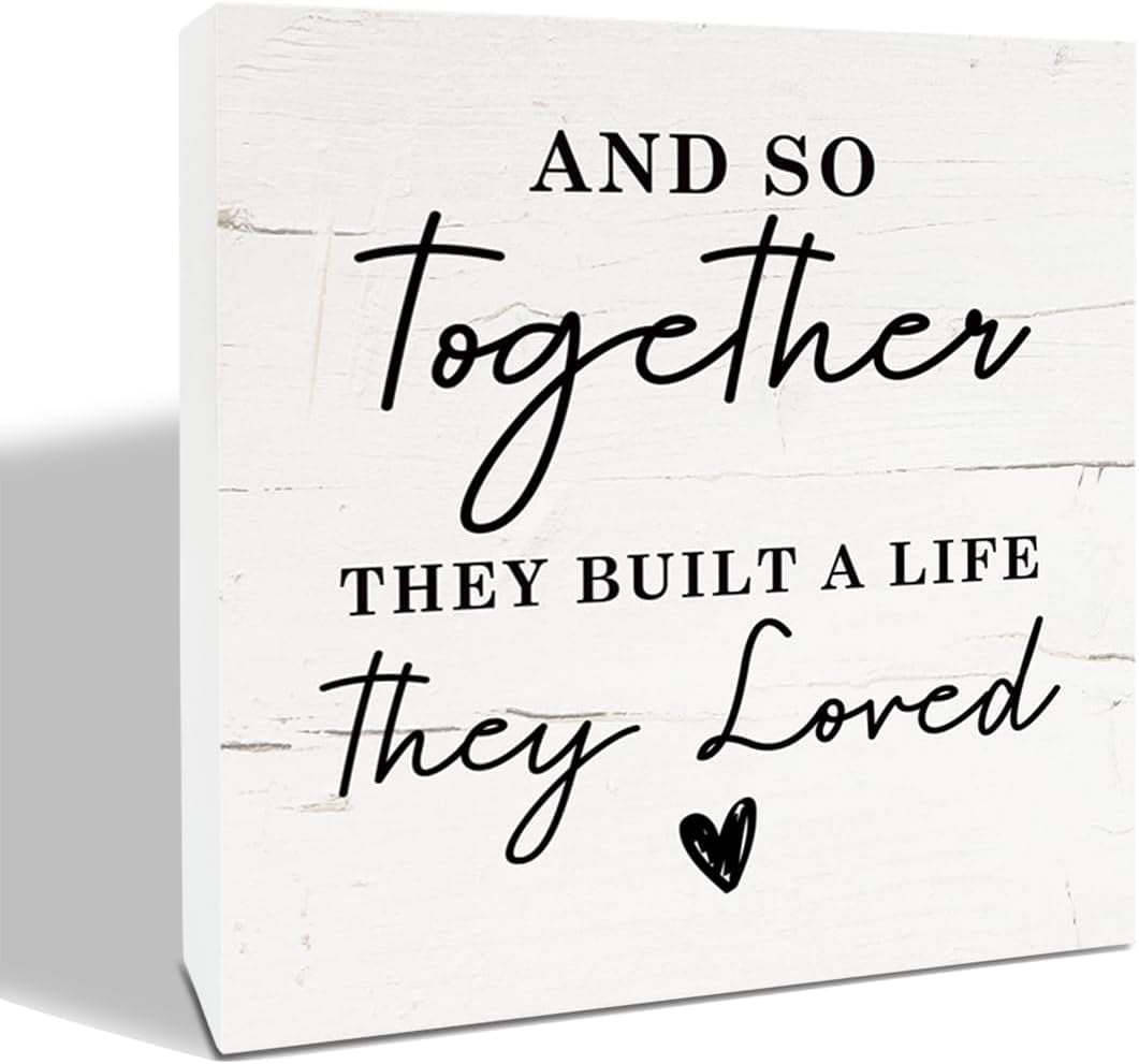 They Built A Life They Loved Sign, Inspirational Wood Sign, Rustic Box ...