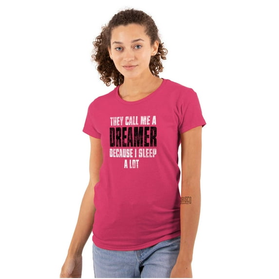 They Call Me A Dreamer Sleep A Lot Womens Fitted Plus Size Graphic Tee Brisco Brands 2X