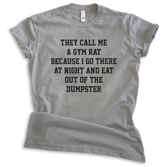 They Call Me A Gym Rat Shirt, Unisex Women's Men's Shirt, Workout Shirt, Exercise Shirt, Ironic Shirt, Dark Heather Gray, XX-Large