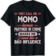 thumbnail image 1 of They Call Me Momo Partner In Crime Gifts For Momo T-ShirtMen and women can wear, black T-shirts, gifts. Age: M,L，XL 2XL, 3XL, 409XL, 1 of 4