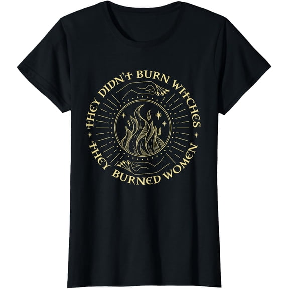 They Didn't Burn Witches They Burned Women Halloween T-ShirtMen and women, White Black T-shirt, size: Extra large S-1940XL