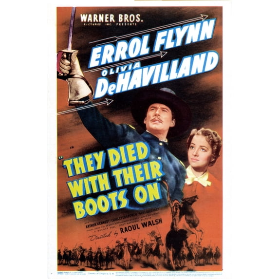They Died With Their Boots On Us Poster Errol Flynn Olivia De Havilland 1941 Movie Poster Masterprint (11 x 17)