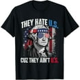 thumbnail image 1 of They Hate Us Cuz They Ain't Us USA American Flag 4th of July T-Shirt100% cotton, 1 of 5