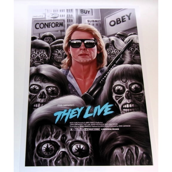 They Live 1988 John Carpenter Alternate Poster #3 Promo 19"x13" Roddy Piper