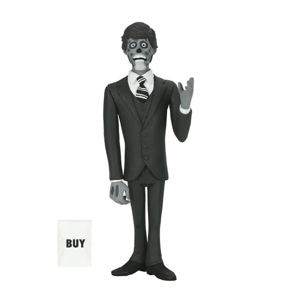 They Live - 6 Scale Action Figure - Toony Terrors Alien in Suit Silver Screen Edition - Solid Cases