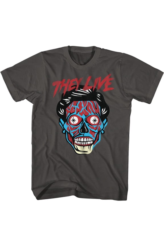 They Live Alien Head Smoke Adult T-Shirt