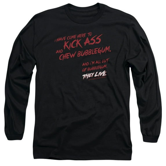 They Live Chew Bubblegum Long Sleeve T-Shirt Adult 18/1 Black