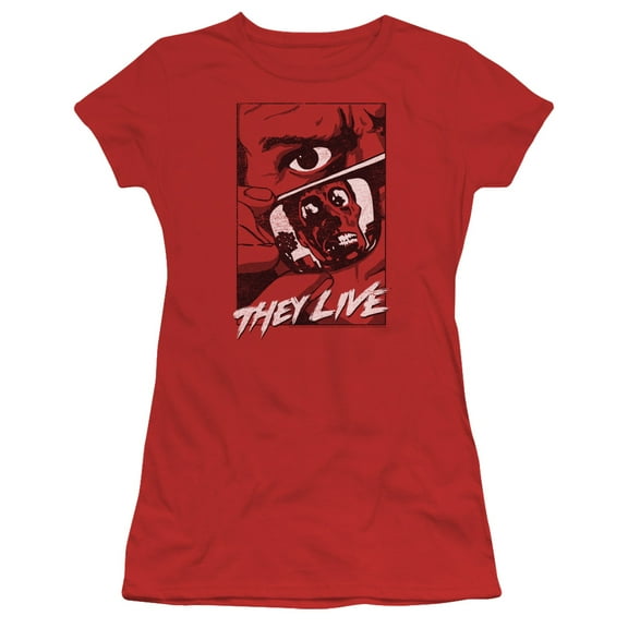 They Live - Graphic Poster - Juniors Teen Girls Cap Sleeve Shirt - Medium