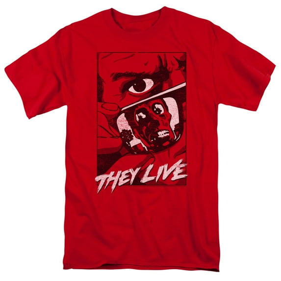 They Live Men's Graphic Poster T-shirt XX-Large Red