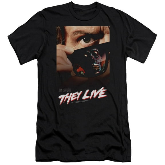 They Live Poster Premium Canvas Adult Slim Fit 30/1 T-Shirt Black