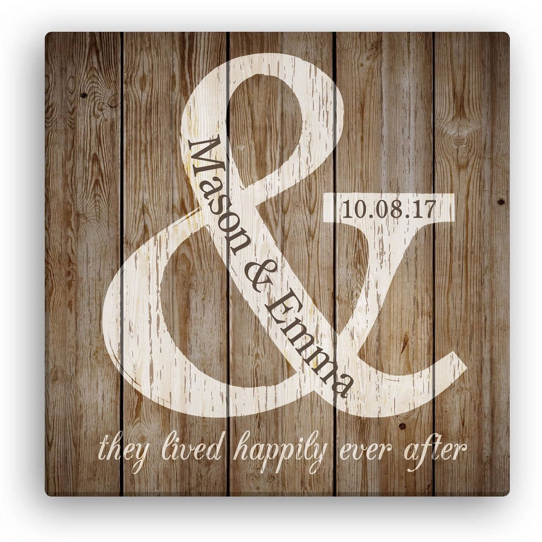 They Lived Happily Ever After Personalized 12" x 12" Canvas