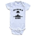 thumbnail image 1 of They Love Me in Detroit Michigan Hearts Skyline Baby Bodysuit, 3-6 months white, 1 of 4