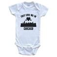 thumbnail image 1 of They Love Me in Chicago Illinois Hearts Skyline Baby Bodysuit, 6-9 months white, 1 of 4
