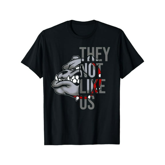 They Not Like US Funny Bulldog American Football Game Day T-Shirt Classic Cotton T-Shirt Timeless Style Staple Gift for Men Women Dad Mom Friends