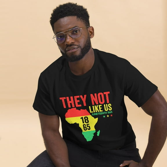 They Not Like Us Black History Juneteenth African American Graphic classic tee (Black, S)