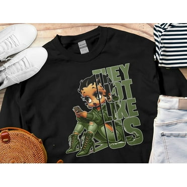 They Not Like Us Cartoon Black Betty Boop Inspired Graphic T-Shirts