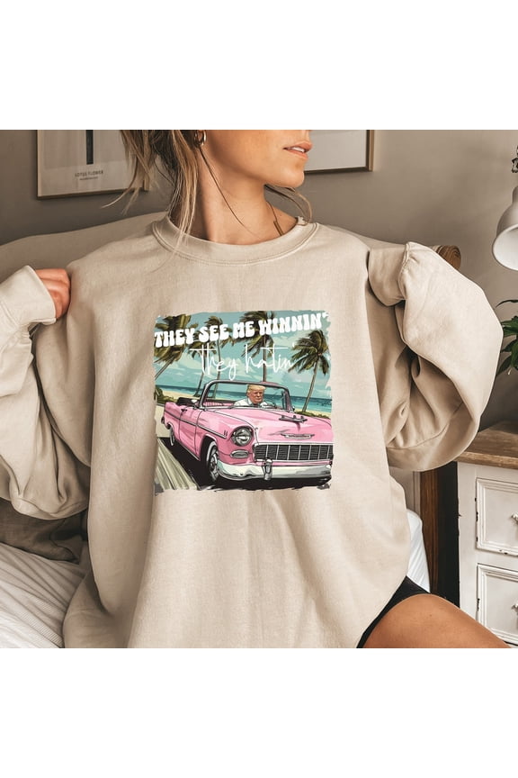 They See Me Winnin They Hatin 2024 Sweatshirt, Shot Sweatshirt, Republican , Political Sweatshirt