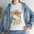 thumbnail image 1 of They See me Mowin They Hatin Lawn Mowing Landscaping Retro T-Shirt, 1 of 2
