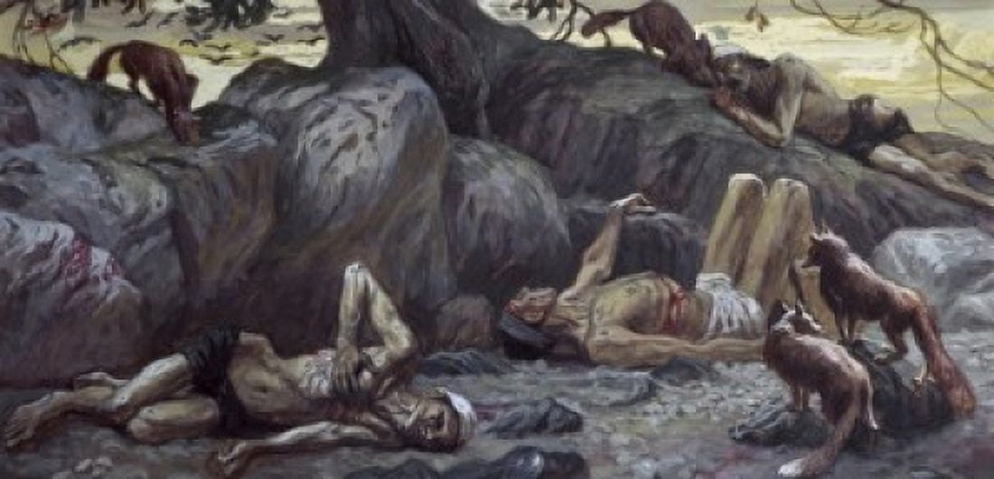 They Shall Fall by the Sword James J Tissot (1836-1902 French) Jewish Museum New York Canvas Art - James Tissot (18 x 24)