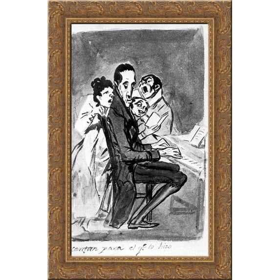 They Sing for the Composer 24x16 Gold Ornate Wood Framed Canvas Art by Francisco Goya