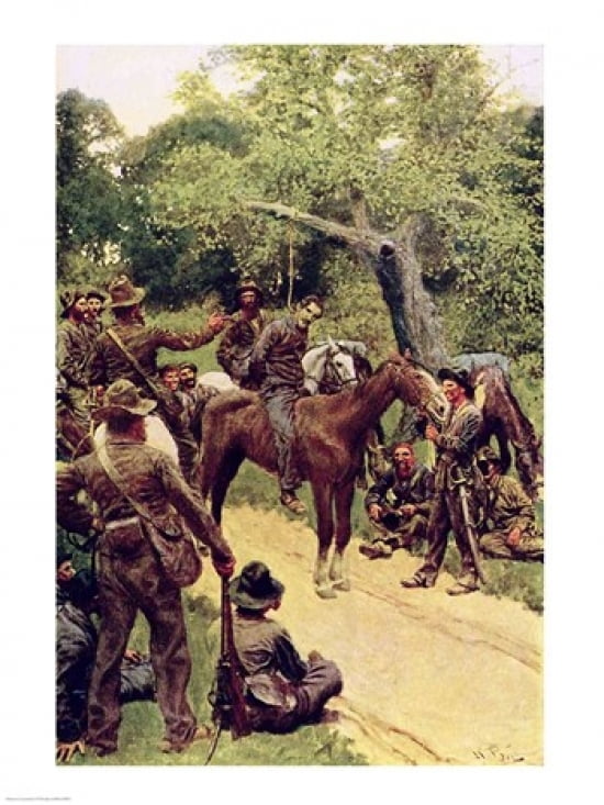 They Talked It Over - With Me Sitting on the Horse Canvas Art - Howard Pyle (24 x 36)
