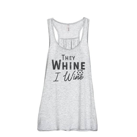 They Whine I Wine Women's Fashion Sleeveless Flowy Racerback Workout Yoga Tank Top Sport Grey Medium