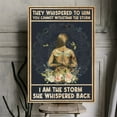 thumbnail image 1 of “They Whispered to Him… I Am the Storm She Whispered Back” Canvas Wall Art – Empowering Feminine Quote Print – Dragonfly & Floral Design – Inspirational Home Décor – Ready to Hang, 1 of 4