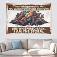 thumbnail image 1 of They Whispered To Her I Am The Storm Butterfly Cloud Vintage Tapestry, Retro Metal Sign Style Feminist Wall Decor for Bedroom Dorm, 1 of 7