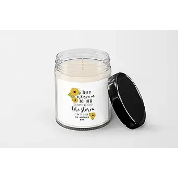 They Whispered to her You Cannot Withstand The Storm i am The Storm she Whispered Back - Soy Wax Candle - Hand Poured - 9 oz Vanilla-Scented Candle - Candle Jar