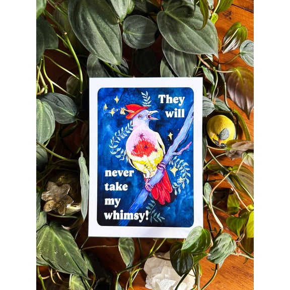 They Will Never Take My Whimsy Matte Vertical Poster Whimsical Colorful Bird Art, Poster Only
