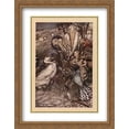 thumbnail image 1 of They all crowded round it panting and asking, 'But who has won' 2x Matted 28x36 Large Gold Ornate Framed Art Print by Rackham, Arthur, 1 of 2