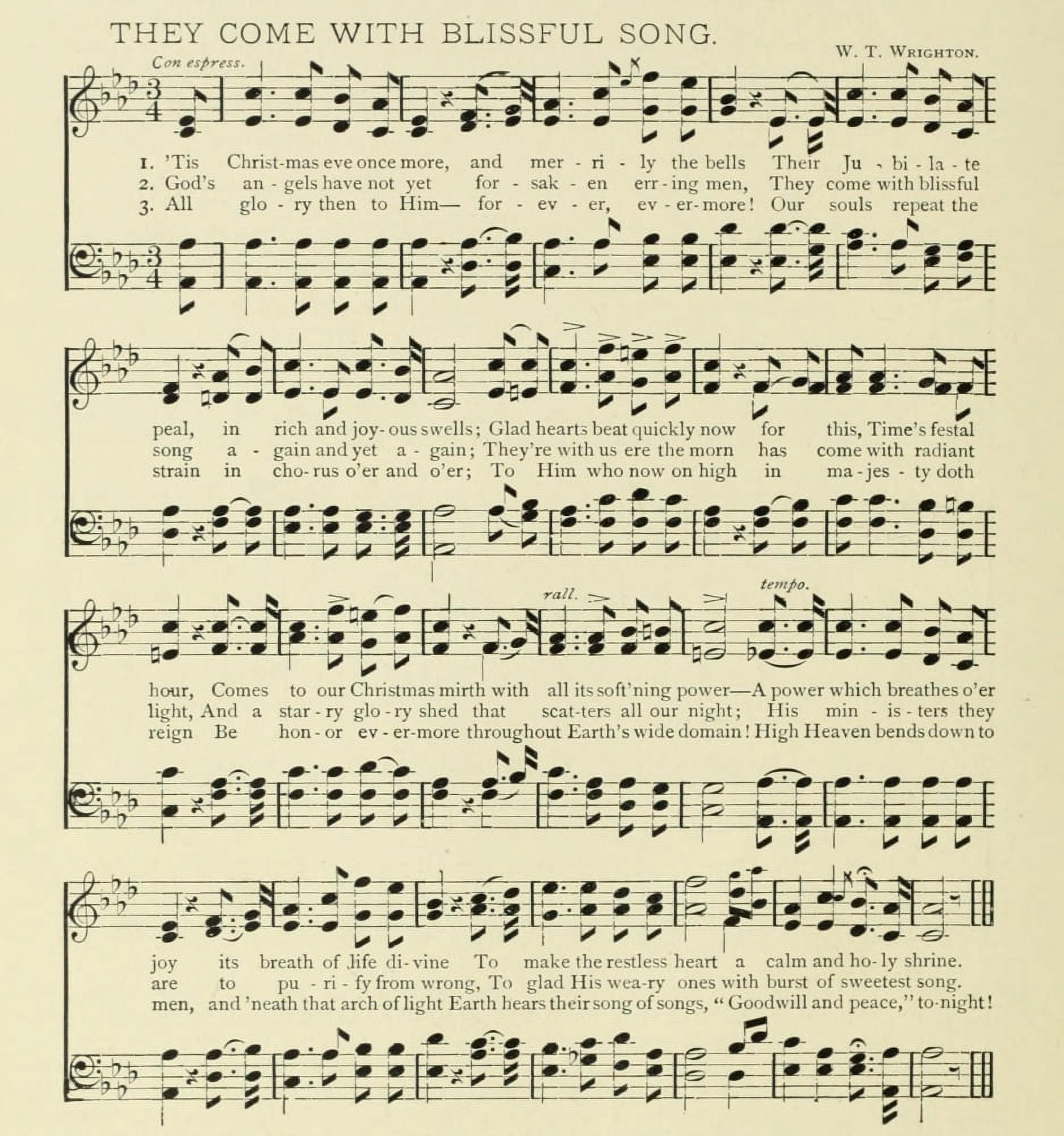 They come with Blissful Song Christmas in Song 1891 Canvas Art - (18 x 24)