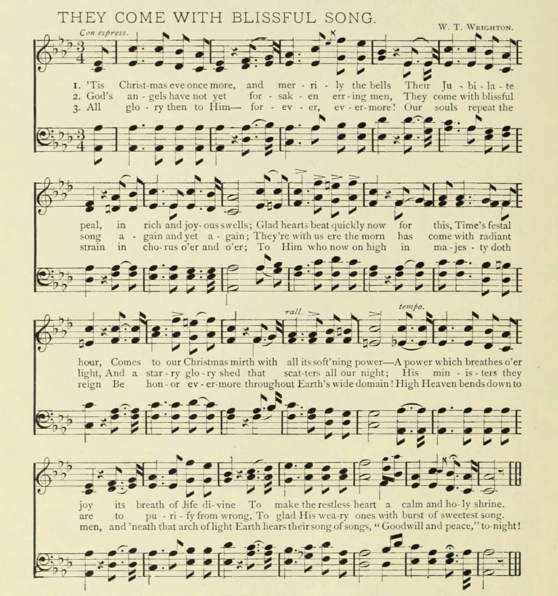 They come with Blissful Song Christmas in Song 1891 Canvas Art -  (24 x 36)