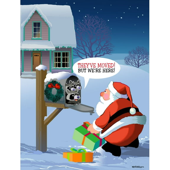 Theyve Moved Christmas Card - 5" x 7" Christmas Card - 18 Cards & 19 White Envelopes - 20128