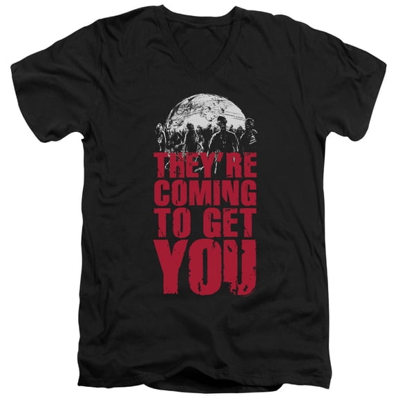 - Theyre Coming To Get You - Slim Fit V Neck Shirt - Large