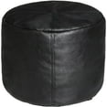 thumbnail image 1 of Thgonwid 16.5*12.5 inch Vegan Leather Pouf, Black, 1 of 6